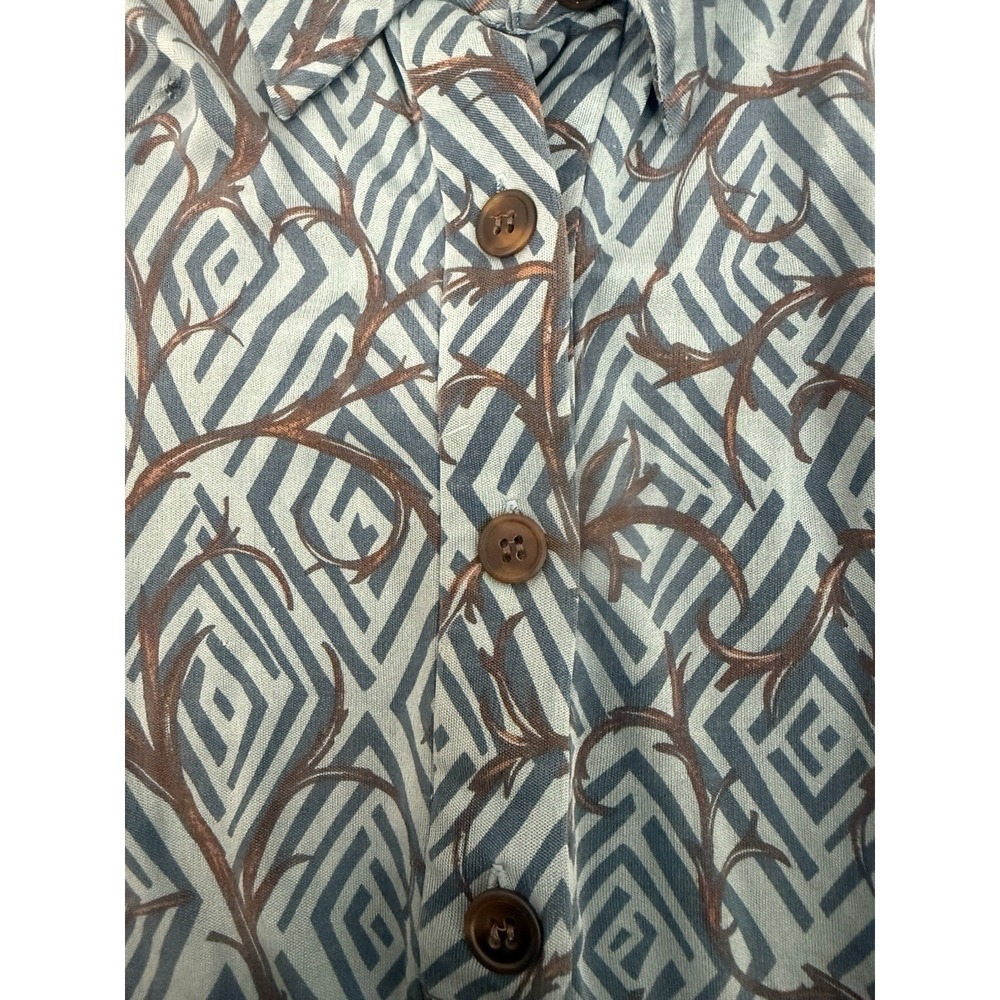 Spenser Jeremy 100% Silk Dress Long Sleeve Blue Brown Womens Size 12 *FLAW*‎ - Picture 6 of 11